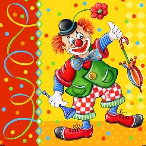 Papierservietten Clown, 100 Stck