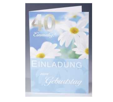 Einladungskarten zum 40.Geburtstag