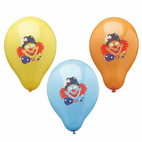 Luftballons mit Clowngesicht