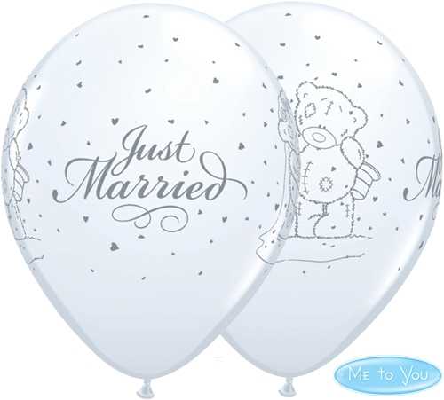 Just Married Teddy Latexluftballons