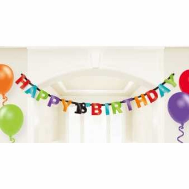 Buchstaben Gru�kette zum 18. Geburtstag