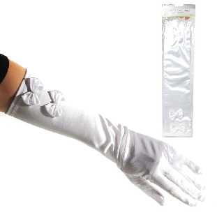 Lange, weiße Handschuhe