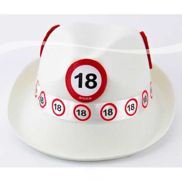 Verkehrsschild Hut mit Zahl 18