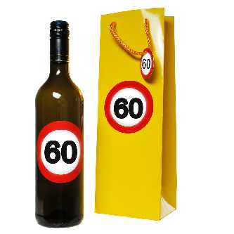 Zum 60. Geburtstag Wein mit Flaschentasche