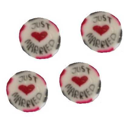 Bonbons mit Just Married Aufdruck