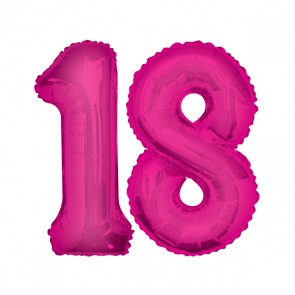 18. Geburtstag XXL Zahl 18, pink