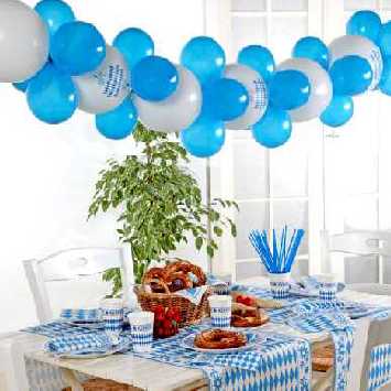 Luftballongirlande 2 m blau / weiss