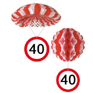 	          Verkehrsschild Hngedekoration zum 40.