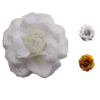 Weiße Rose (7cm) , 2 er Set