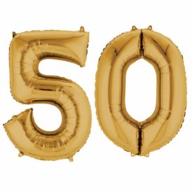 50. Geburtstag XXL Zahl 50, gold