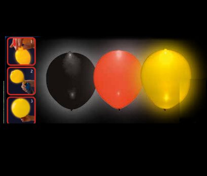 LED Luftballons in schwarz,rot, gelb