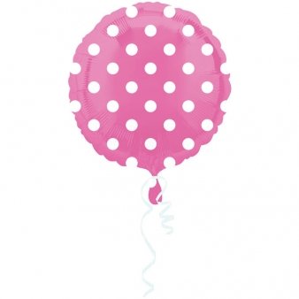 Folilenballon Rosa mit Punkten