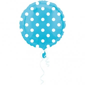 Folilenballon Hellblau mit Punkten