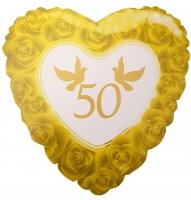 Hochzeit - Folienballon Zahl 50 Gold