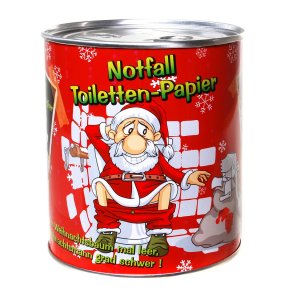 Toilettenpapier in Metalldose Weihnachten