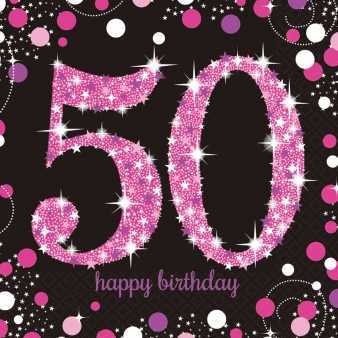 Happy Birthday Sparkling Servietten 50