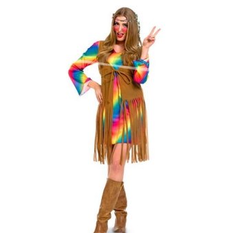 Hippie Fransen Kleid, L/XL