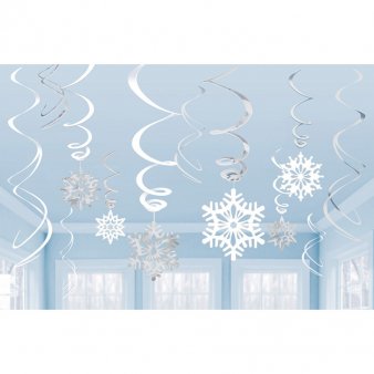 Schneeflocken Swirl Girlande