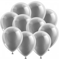 100 x silberne Luftballons, 33cm