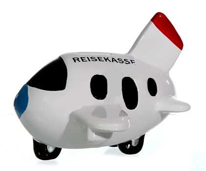 Spardose Flugzeug - Reisekasse