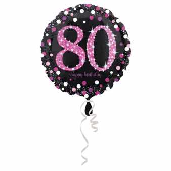 Folienballon zum 80. Geburtstag, pink