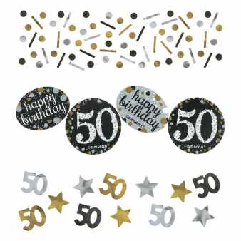 Sparkling Konfetti zum 50. Geburtstag, gold