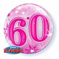 Single Bubble Happy Birthday 60 Pink