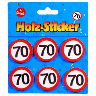 Holz-Sticker 70, 6-tlg.