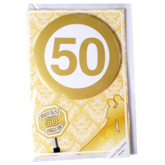 Goldene Hochzeit Glückwunschkarte mit Button