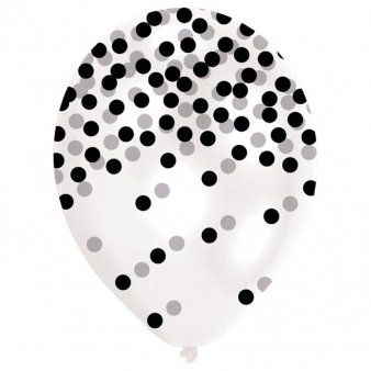 Luftballon mit schwarze Konfetti Punkte