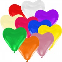 100 Herzballons -  15cm - Bunt