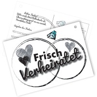 50 Ballonflugkarten - Frisch Verheiratet Ringe