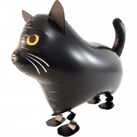 1 Laufender Ballon -  50cm - Schwarzer Kater