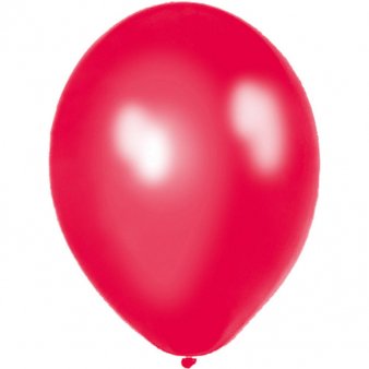 100 Luftballons -  15cm - Metallic - Rot