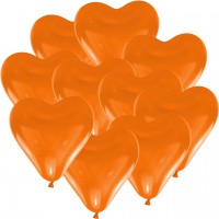 100 Herzballons -  15cm - Orange