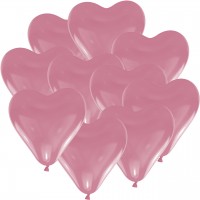 100 Herzballons -  30 cm - Rosa