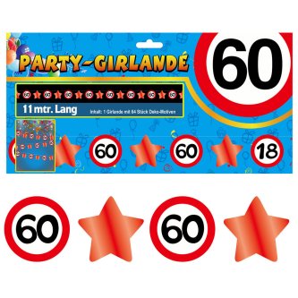 Party Glitter Girlande Zahl 60