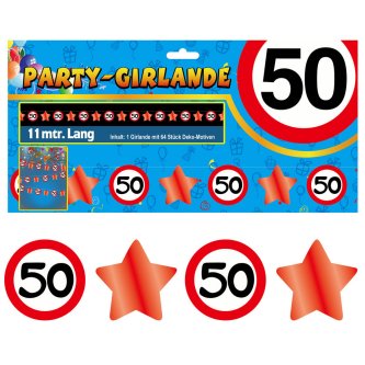 Party Glitter Girlande Zahl 50