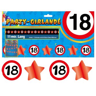 Party Glitter Girlande Zahl 18