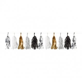 Girlande Tassel gold/silber/schwarz/wei