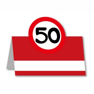 Tischkarten Zahl 50, 6-tlg.