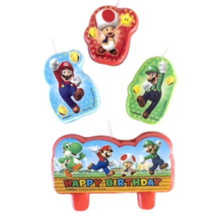 Super Mario Kerzen, 4 Stck