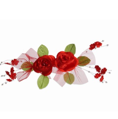 Tischdekoration Rosen Rot / Grün, 30 cm