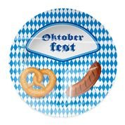 Teller Oktoberfest Brezel und Wurst