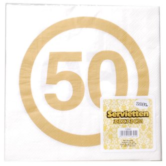 Servietten 50 / gold, 20-tlg