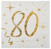 Servietten Zahl 80 in gold