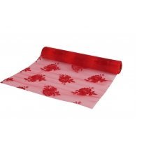 Tischlufer Organza rote Rosen