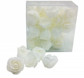 Mini Rosen in Box weiss, 50 Stck