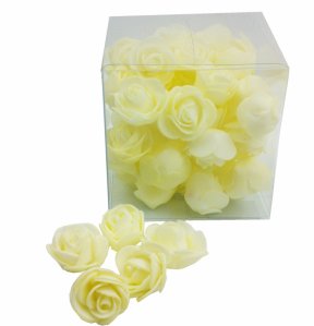 Mini Rosen in Box creme, 50 Stck