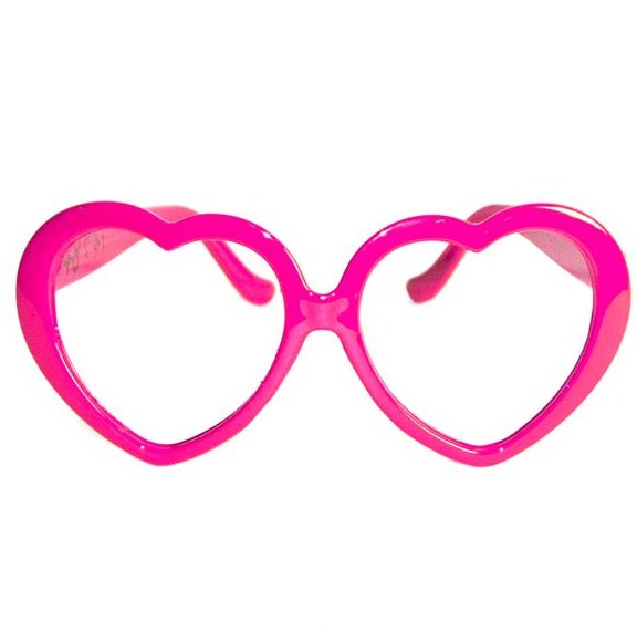 Herzbrille, pink